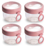 4-Piece: 20 Oz Oat Containers with Lids and Folding Spoons