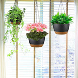 4-Piece: 9.64" Diameter Hanging Planter with Drainage Holes