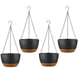 4-Piece: 9.64" Diameter Hanging Planter with Drainage Holes