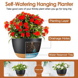 4-Piece: 9.64" Diameter Hanging Planter with Drainage Holes