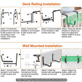 4-Piece: Adjustable Planter Box Brackets