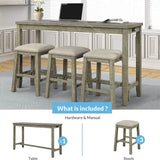 4-Piece: Counter Height Bar Table Set