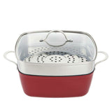 4-Piece: Curtis Stone Dura-Pan Chef Square Saute Set (Refurbished)