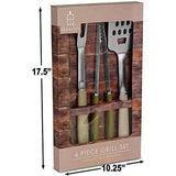 4-Piece: Den Haven Stainless Steel BBQ Accessory Grill Tool Set