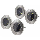 4-Piece: Disk Solar Powered Path Lawn Lights