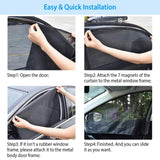 4-Piece: Front Rear Car Window Magnet Covers