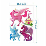 4-Piece: Malkin - Large Unicorn 3D Wall Decal Stickers Set
