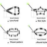 4-Piece Set: Stainless Steel Creative Egg Ring Molds