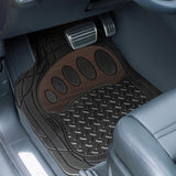 4-Piece Set: Trimmable ClimaProof™ Non-Slip Rubber Floor Mats With Footprint Design