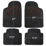 4-Piece Set: Trimmable ClimaProof™ Non-Slip Rubber Floor Mats With Footprint Design