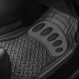 4-Piece Set: Trimmable ClimaProof™ Non-Slip Rubber Floor Mats With Footprint Design