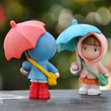 4-Piece Set: Umbrella Girl Figure Statue
