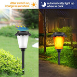 4-Piece: Solar Torch Outdoor Light with Flickering Flame