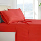 4-Piece: Stripe Smooth Textured Bedding Sheet Set
