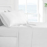 4-Piece: Stripe Smooth Textured Bedding Sheet Set