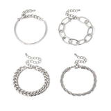 4-Piece: Women Adjustable Boho Chain Bracelets Set
