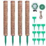 4-Pieces: Coco Coir Extendable Moss Pole for Climbing Plants