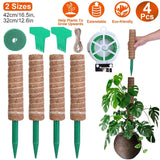 4-Pieces: Coco Coir Extendable Moss Pole for Climbing Plants