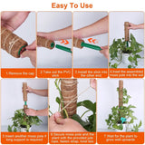4-Pieces: Coco Coir Extendable Moss Pole for Climbing Plants