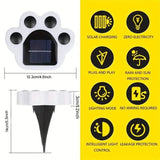 4-Pieces: Cute Paw-Shaped Solar Lawn Lights
