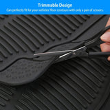 4-Pieces: Heavy Duty PVC Rubber Automotive Floor Mats with Trimmable Design