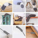 4-Pieces: Reusable Bendable Dusters with Extension Pole