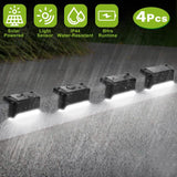 4-Pieces: Solar Powered LED Step Lights