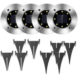 4-Pieces: Solar Waterproof Ground Light
