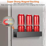 4-Pieces: Spice Rack Strong Magnetic Seasoning Storage Shelf with 8 Removable Hooks