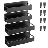 4-Pieces: Spice Rack Strong Magnetic Seasoning Storage Shelf with 8 Removable Hooks