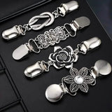 4-Pieces: Vintage Sweater Shawl Clips Retro Cardigan Collar Clips