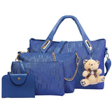 4-Pieces: Women Leather Handbag
