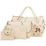 4-Pieces: Women Leather Handbag