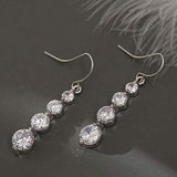 4 Row Graduated Crystal Drop Earrings