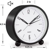 4" Super Silent Non Ticking Analog Alarm Clock with Night Light