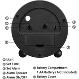 4" Super Silent Non Ticking Analog Alarm Clock with Night Light
