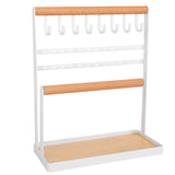 4-Tier Tabletop Wooden Jewelry Display Stand