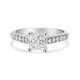 14K White Gold 1 1/5 Cttw 4-Prong Set Princess Diamond Classic Engagement Ring (I1-I2 Color, H-I Clarity) Ring Size 7