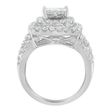 14KT White Gold Round and Princess Diamond Ring (2 1/4 cttw, H-I Color, SI1-SI2 Clarity)