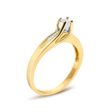 14K Yellow Gold 1/4 Cttw Princess Cut Diamond Engagement Ring