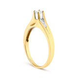 14K Yellow Gold 1/4 Cttw Princess Cut Diamond Engagement Ring