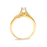 14K Yellow Gold 1/4 Cttw Princess Cut Diamond Engagement Ring