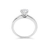 14K White Gold 1.0 Cttw Round Lab Grown Diamond 4 Prong Solitaire Engagement Ring (F-G Color, VS2-SI1 Clarity) - Ring Size 7