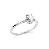 14K White Gold 1/2 Cttw Oval Lab Grown Diamond 4 Prong Solitaire Engagement Ring (F-G Color, VS2-SI1 Clarity) - Size 7