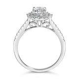 14K White Gold 1.00 Cttw Lab-Grown Diamond Oval Shaped Halo Engagement Ring (F-G Color, VS1-VS2 Clarity) - Ring Size 7