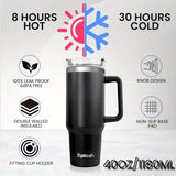 40 Oz Insulated Coffee Tumbler with Handle and Straw