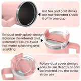 40 Oz Insulated Coffee Tumbler with Handle and Straw