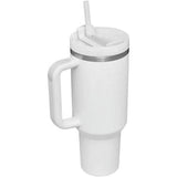 40 oz Water Tumbler Cup Stainless Steel Insulated Bottle Handle & Straw Travel