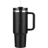 40 oz Water Tumbler Cup Stainless Steel Insulated Bottle Handle & Straw Travel