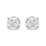 14K White Gold 3/4 Cttw Lab Grown Diamond 4-Prong Classic Stud Earrings (F-G Color, VS2-SI1 Clarity)